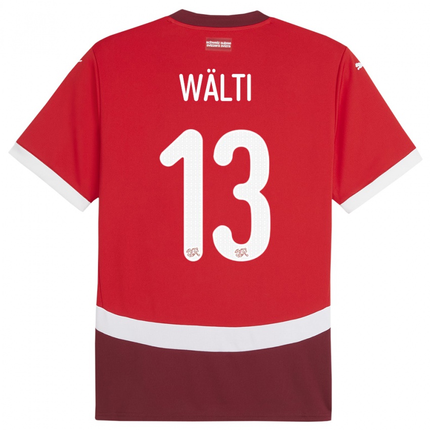 Damen Schweiz Lia Walti #13 Rot Heimtrikot Trikot 24-26 T-Shirt Schweiz