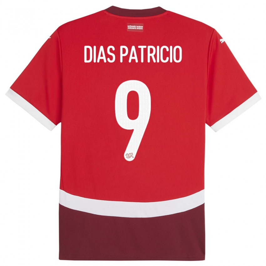 Femme Maillot Suisse Alexandre Dias Patricio #9 Rouge Tenues Domicile 24-26 T-Shirt Suisse