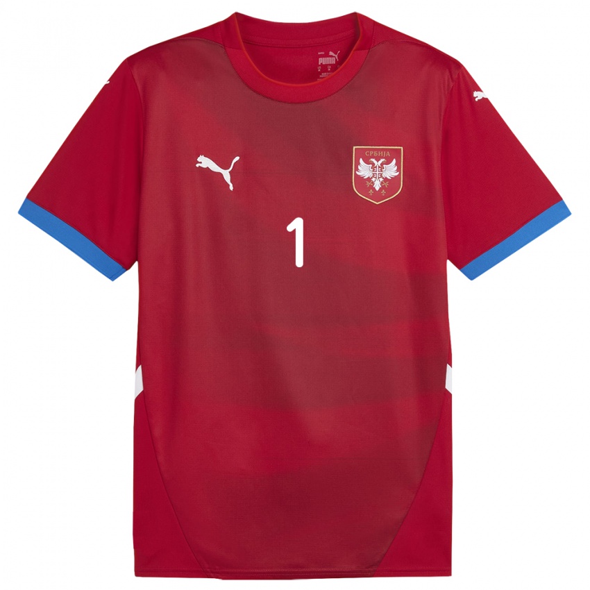 Damen Serbien Marko Dmitrovic #1 Rot Heimtrikot Trikot 24-26 T-Shirt Schweiz