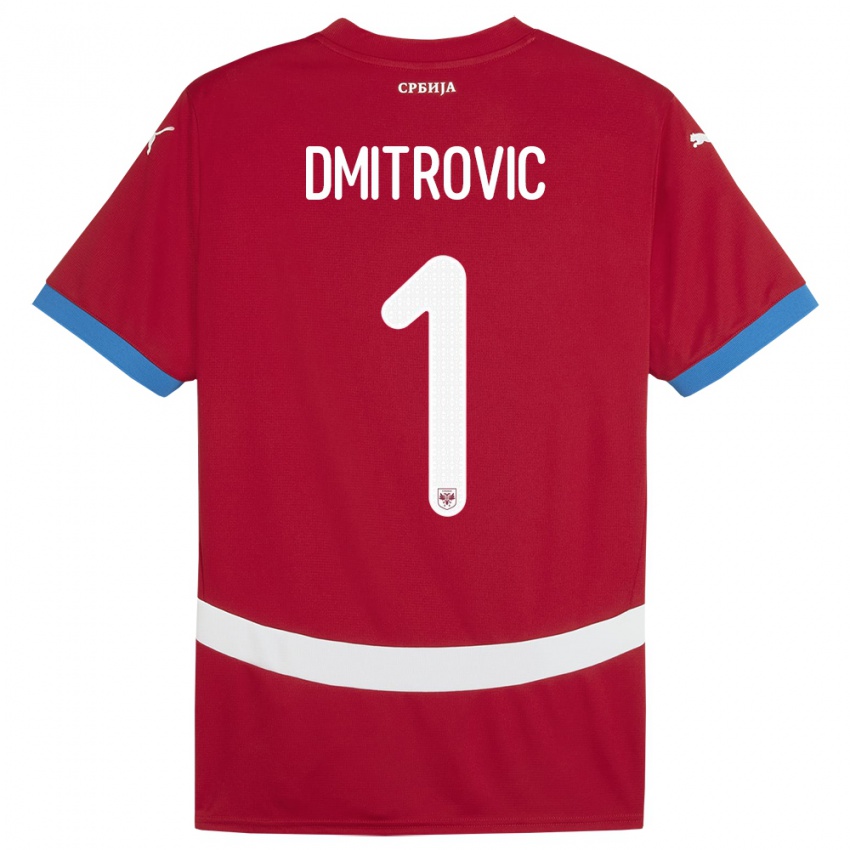 Damen Serbien Marko Dmitrovic #1 Rot Heimtrikot Trikot 24-26 T-Shirt Schweiz