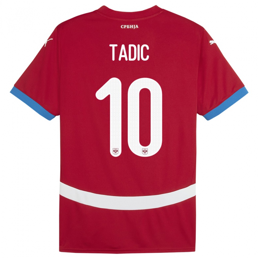 Damen Serbien Dusan Tadic #10 Rot Heimtrikot Trikot 24-26 T-Shirt Schweiz