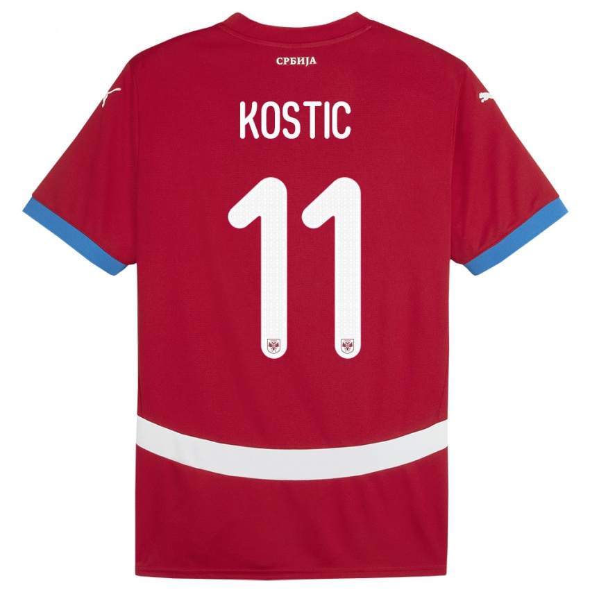 Damen Serbien Filip Kostic #11 Rot Heimtrikot Trikot 24-26 T-Shirt Schweiz