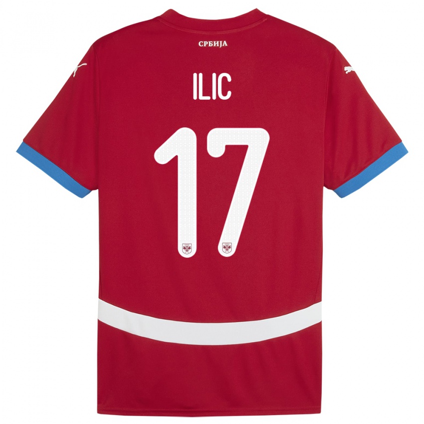 Femme Maillot Serbie Ivan Ilic #17 Rouge Tenues Domicile 24-26 T-Shirt Suisse