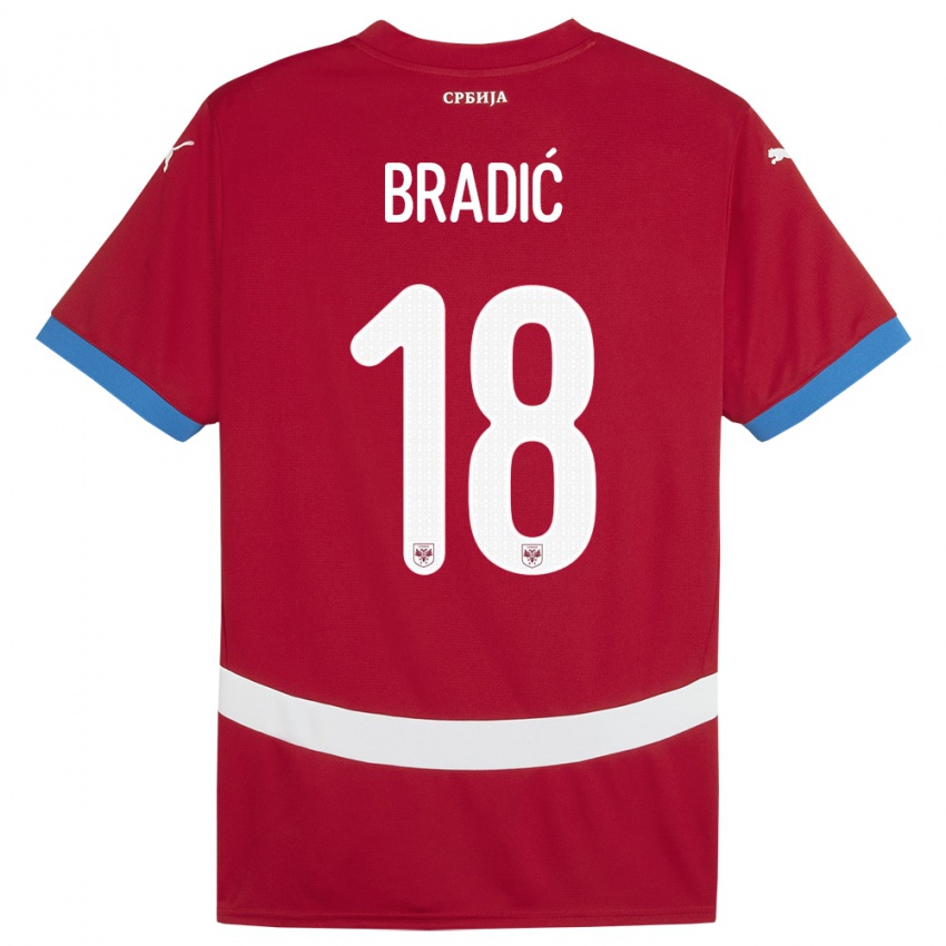 Damen Serbien Biljana Bradic #18 Rot Heimtrikot Trikot 24-26 T-Shirt Schweiz
