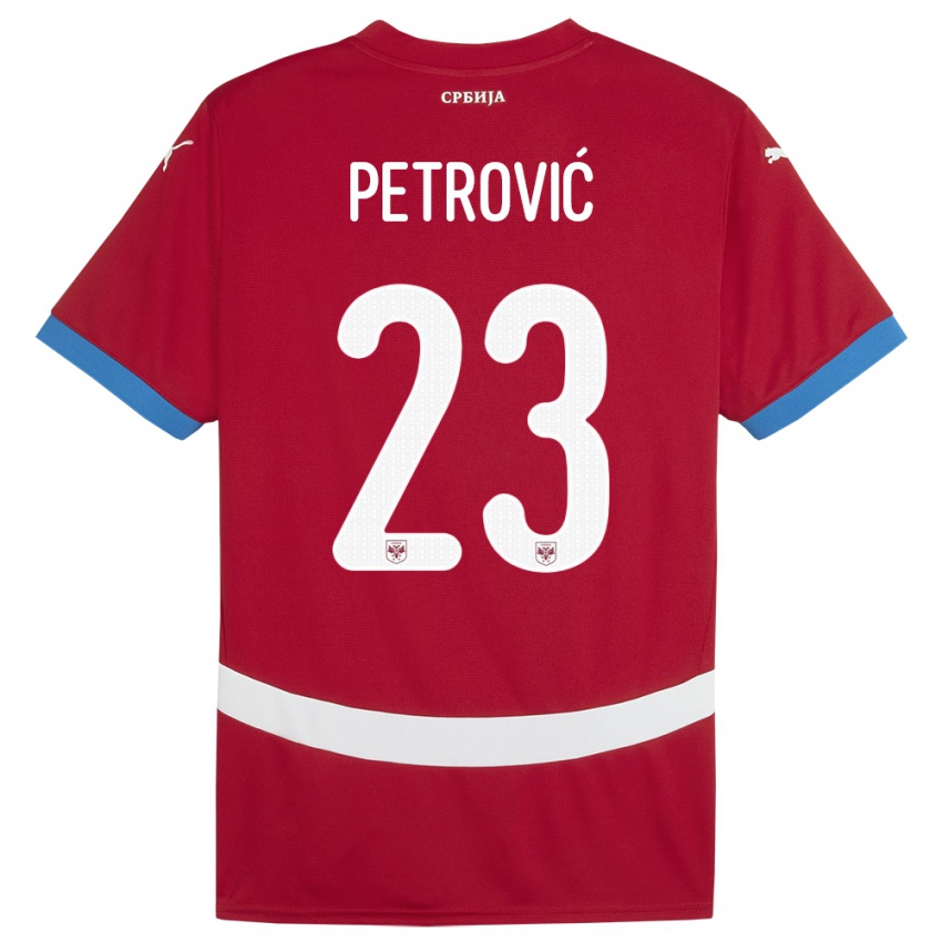 Femme Maillot Serbie Jovana Petrovic #23 Rouge Tenues Domicile 24-26 T-Shirt Suisse