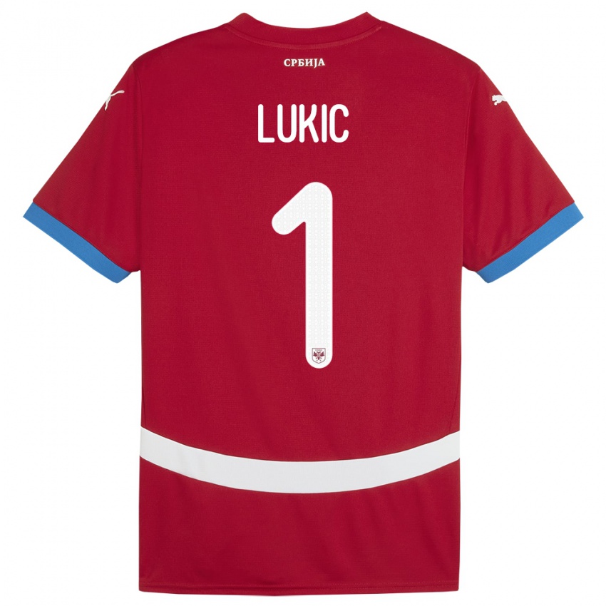 Damen Serbien Ognjen Lukic #1 Rot Heimtrikot Trikot 24-26 T-Shirt Schweiz