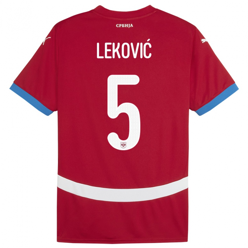 Damen Serbien Stefan Lekovic #5 Rot Heimtrikot Trikot 24-26 T-Shirt Schweiz