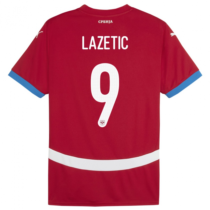 Damen Serbien Marko Lazetic #9 Rot Heimtrikot Trikot 24-26 T-Shirt Schweiz