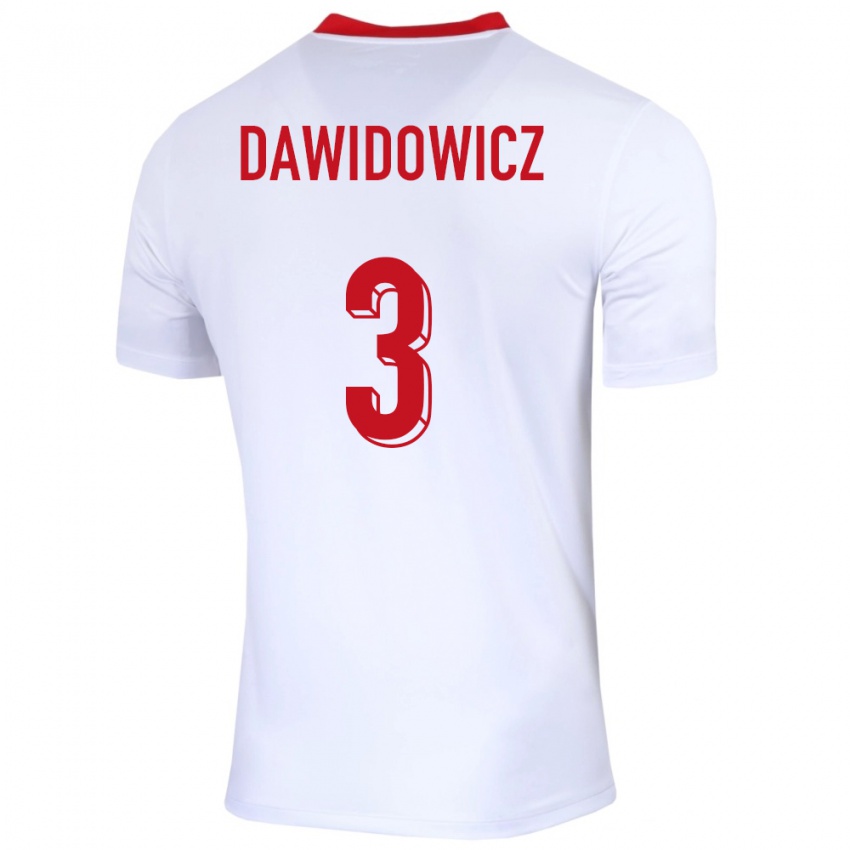 Damen Polen Pawel Dawidowicz #3 Weiß Heimtrikot Trikot 24-26 T-Shirt Schweiz