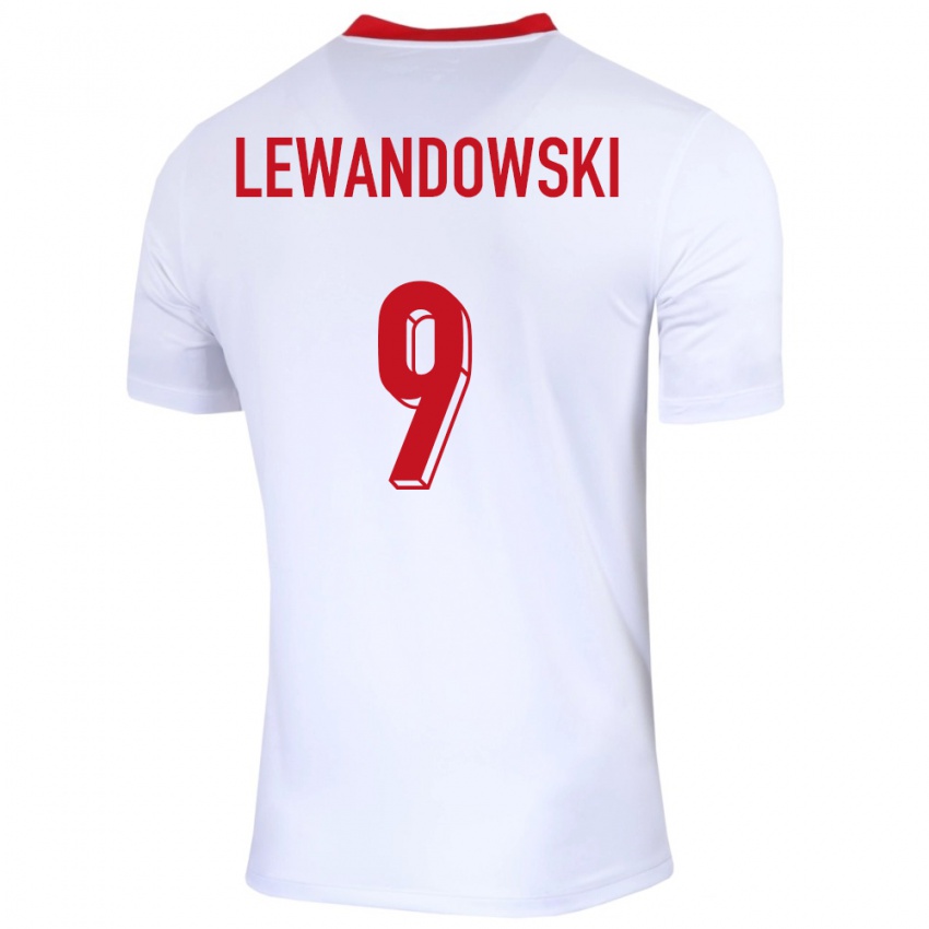 Damen Polen Robert Lewandowski #9 Weiß Heimtrikot Trikot 24-26 T-Shirt Schweiz