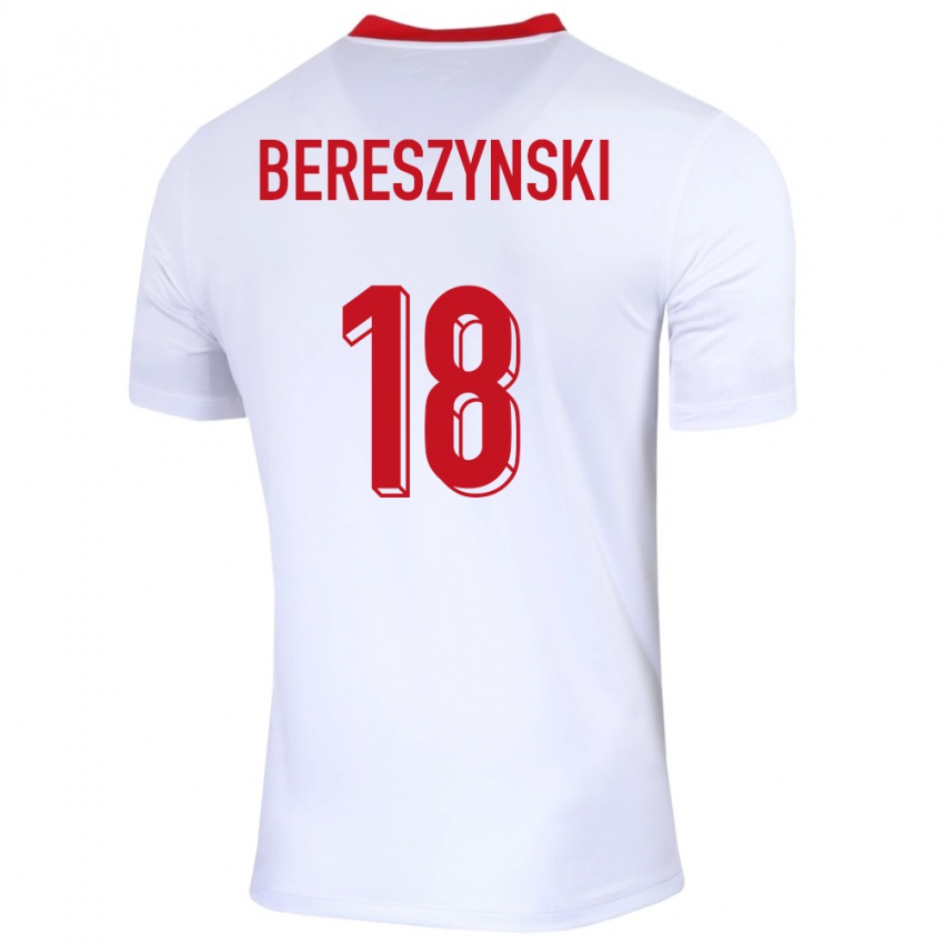 Femme Maillot Pologne Bartosz Bereszynski #18 Blanc Tenues Domicile 24-26 T-Shirt Suisse