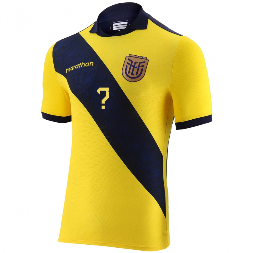 Damen Ecuador Ihren Namen #0 Gelb Heimtrikot Trikot 24-26 T-Shirt Schweiz