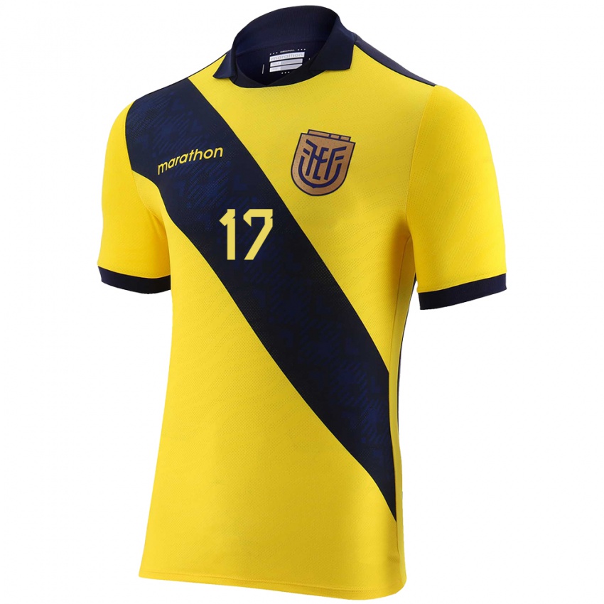 Damen Ecuador Angelo Preciado #17 Gelb Heimtrikot Trikot 24-26 T-Shirt Schweiz