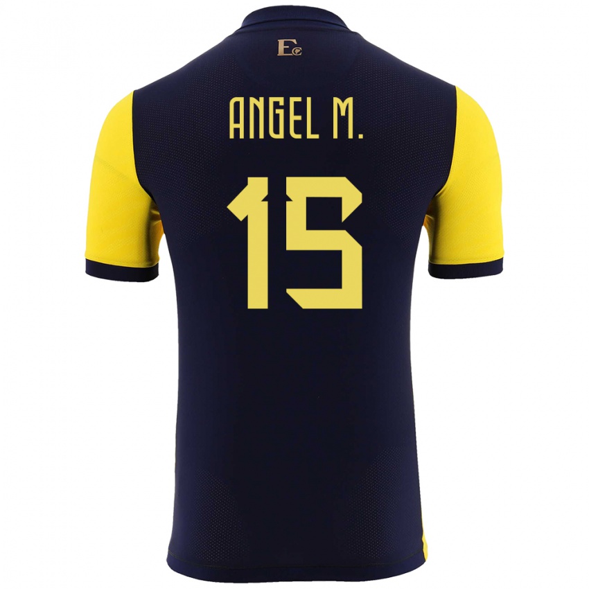 Damen Ecuador Angel Mena #15 Gelb Heimtrikot Trikot 24-26 T-Shirt Schweiz