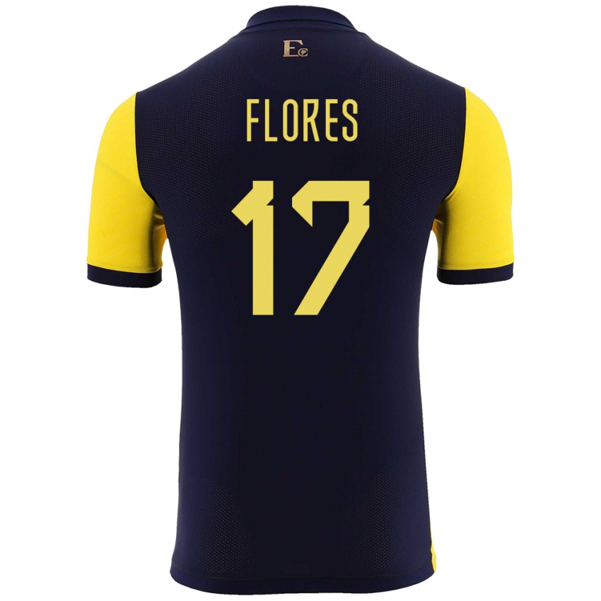 Damen Ecuador Karen Flores #17 Gelb Heimtrikot Trikot 24-26 T-Shirt Schweiz