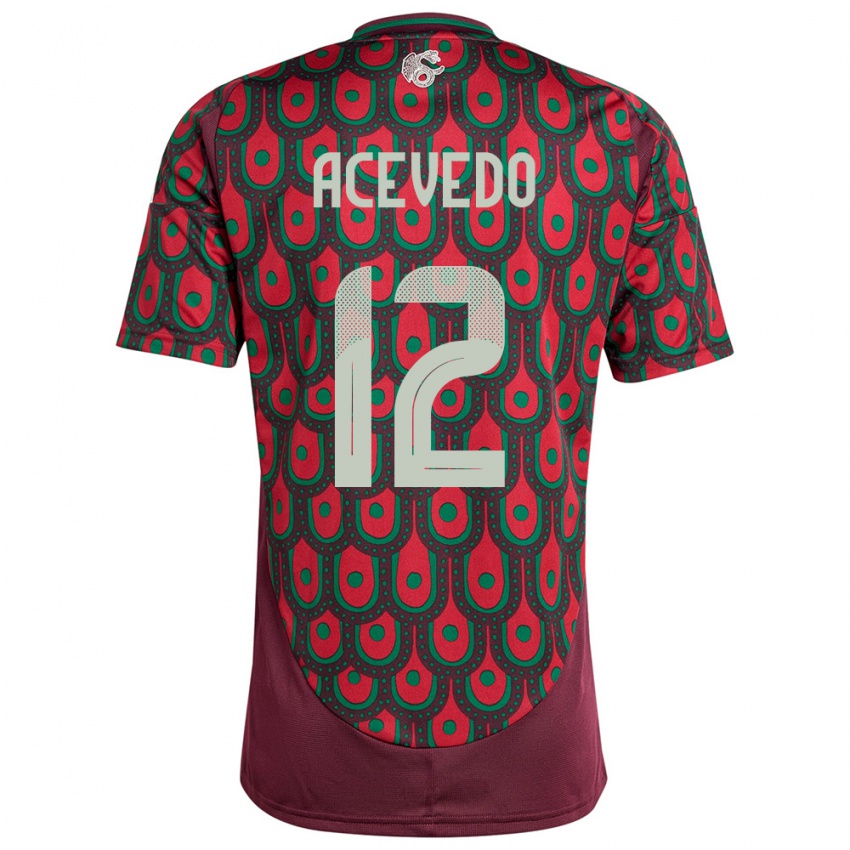 Damen Mexiko Carlos Acevedo #12 Kastanienbraun Heimtrikot Trikot 24-26 T-Shirt Schweiz