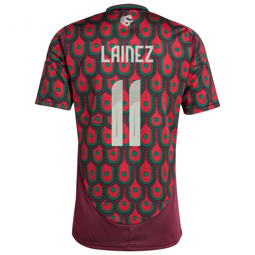 Damen Mexiko Diego Lainez #11 Kastanienbraun Heimtrikot Trikot 24-26 T-Shirt Schweiz