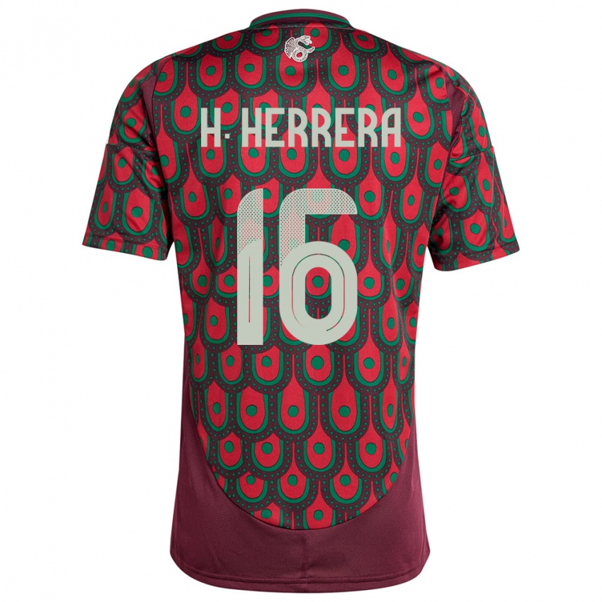 Damen Mexiko Hector Herrera #16 Kastanienbraun Heimtrikot Trikot 24-26 T-Shirt Schweiz