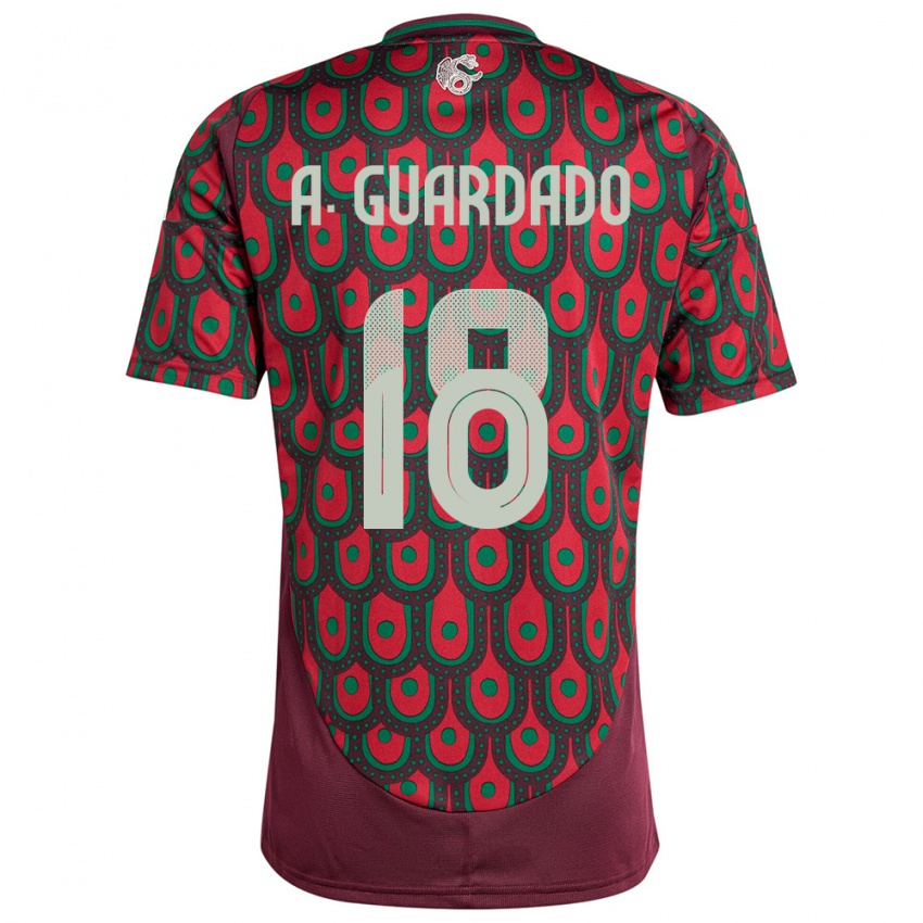 Damen Mexiko Andres Guardado #18 Kastanienbraun Heimtrikot Trikot 24-26 T-Shirt Schweiz