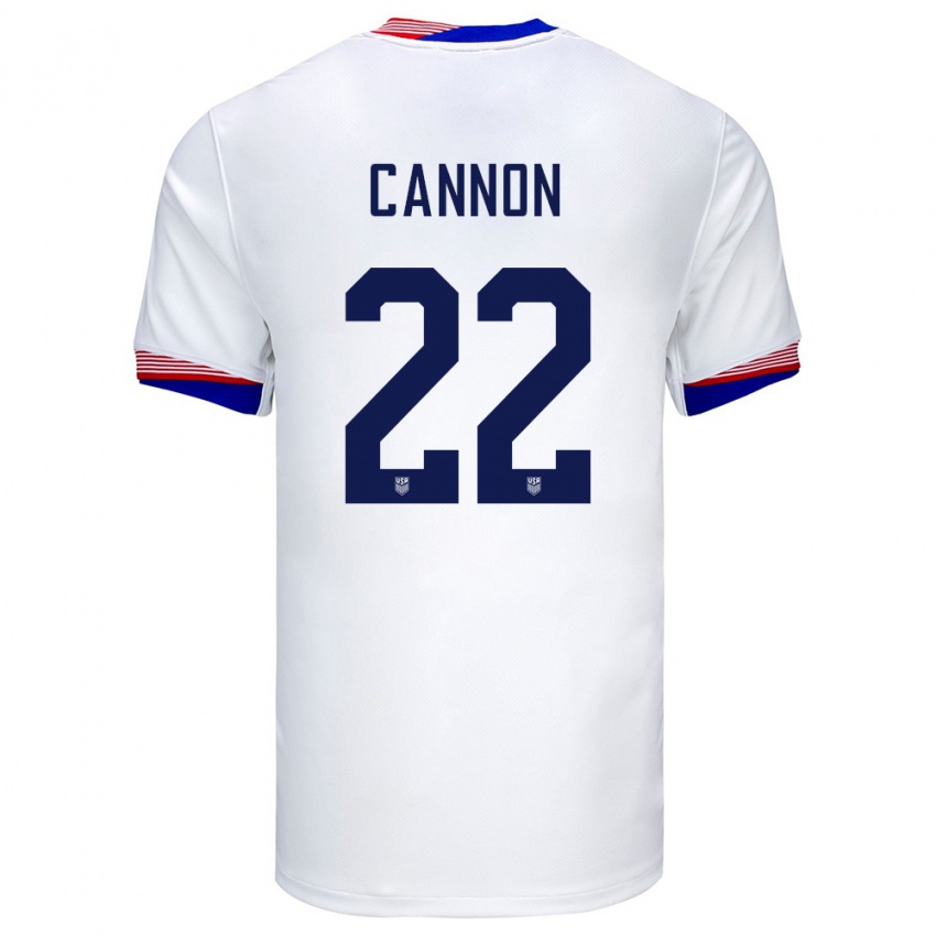 Femme Maillot États-Unis Reggie Cannon #22 Blanc Tenues Domicile 24-26 T-Shirt Suisse