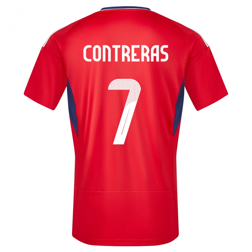 Damen Costa Rica Anthony Contreras #7 Rot Heimtrikot Trikot 24-26 T-Shirt Schweiz