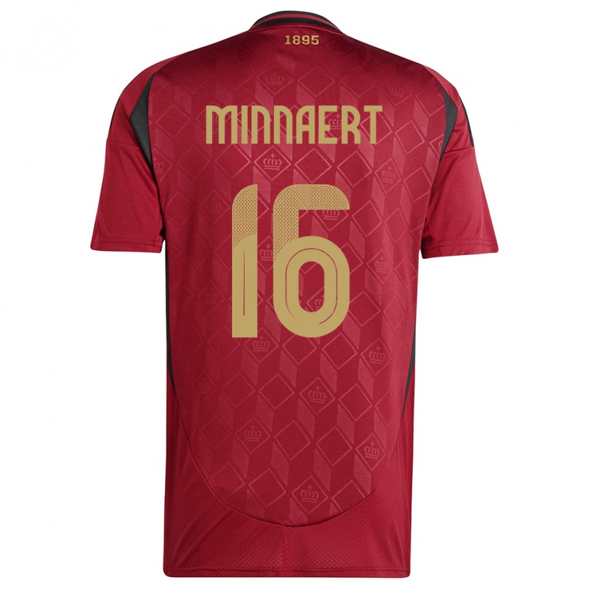 Damen Belgien Marie Minnaert #16 Burgund Heimtrikot Trikot 24-26 T-Shirt Schweiz