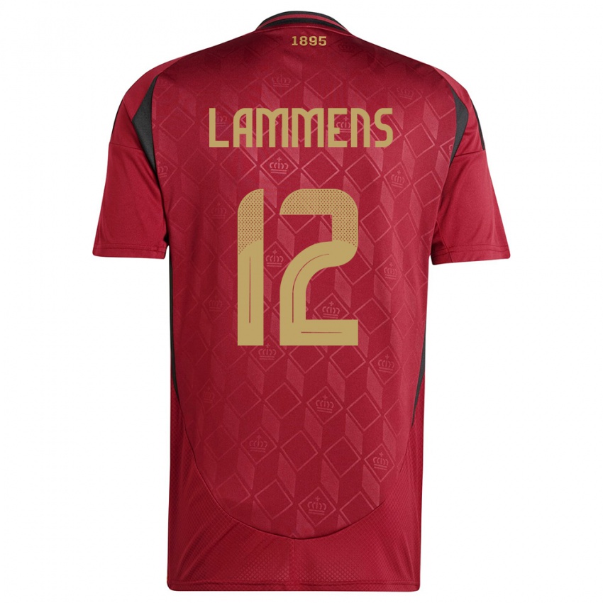 Damen Belgien Senne Lammens #12 Burgund Heimtrikot Trikot 24-26 T-Shirt Schweiz