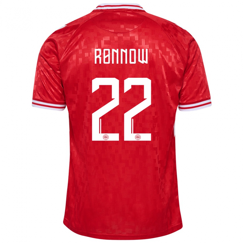Damen Dänemark Frederik Ronnow #22 Rot Heimtrikot Trikot 24-26 T-Shirt Schweiz