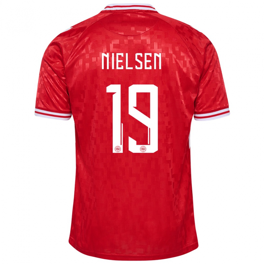 Damen Dänemark Casper Nielsen #19 Rot Heimtrikot Trikot 24-26 T-Shirt Schweiz