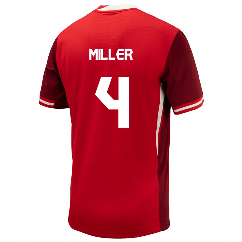 Damen Kanada Kamal Miller #4 Rot Heimtrikot Trikot 24-26 T-Shirt Schweiz