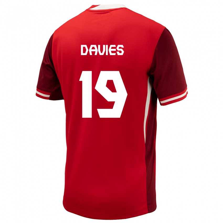 Damen Kanada Alphonso Davies #19 Rot Heimtrikot Trikot 24-26 T-Shirt Schweiz