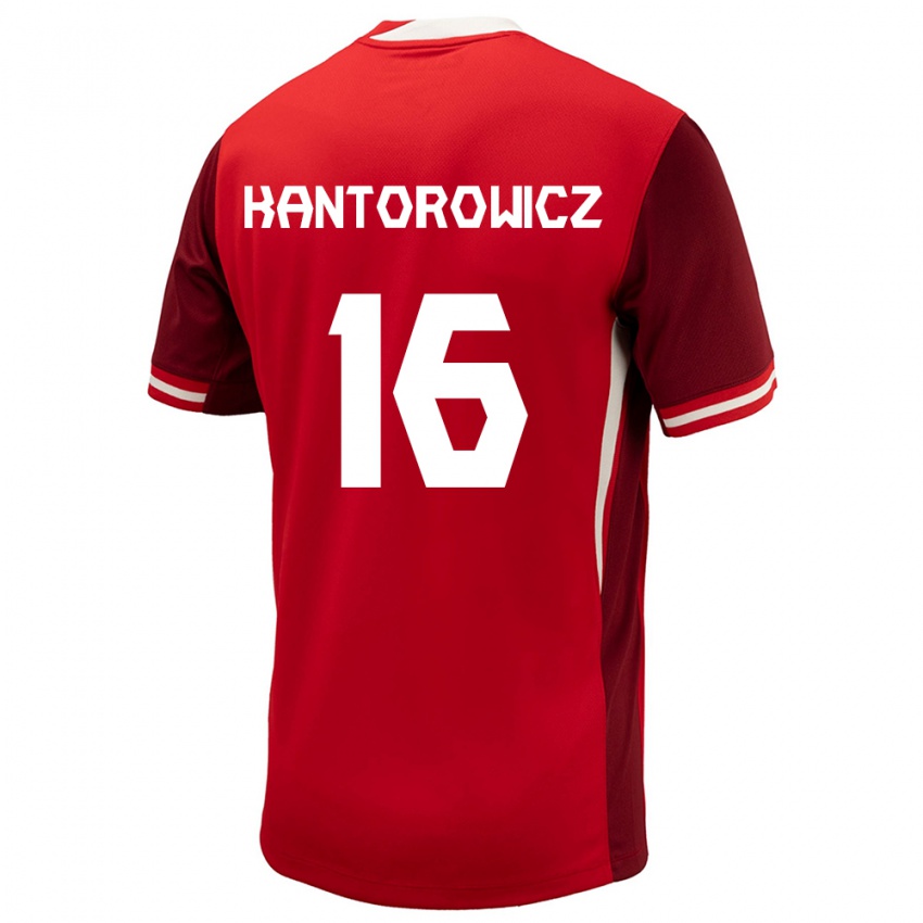 Femme Maillot Canada Dominic Kantorowicz #16 Rouge Tenues Domicile 24-26 T-Shirt Suisse