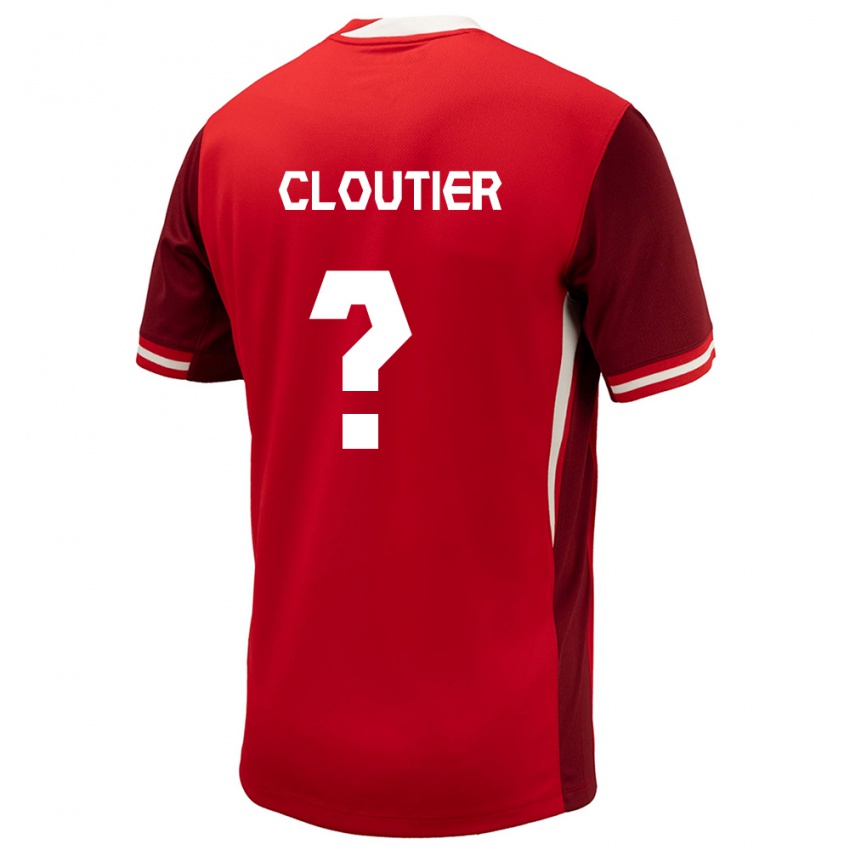 Femme Maillot Canada Loic Cloutier #0 Rouge Tenues Domicile 24-26 T-Shirt Suisse