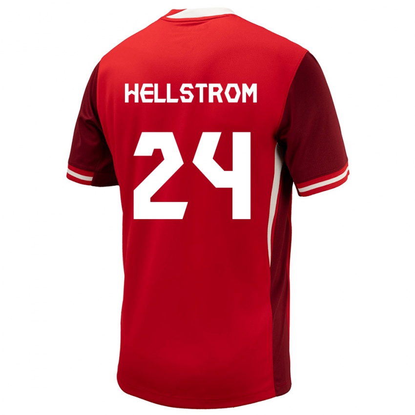 Damen Kanada Jenna Hellstrom #24 Rot Heimtrikot Trikot 24-26 T-Shirt Schweiz