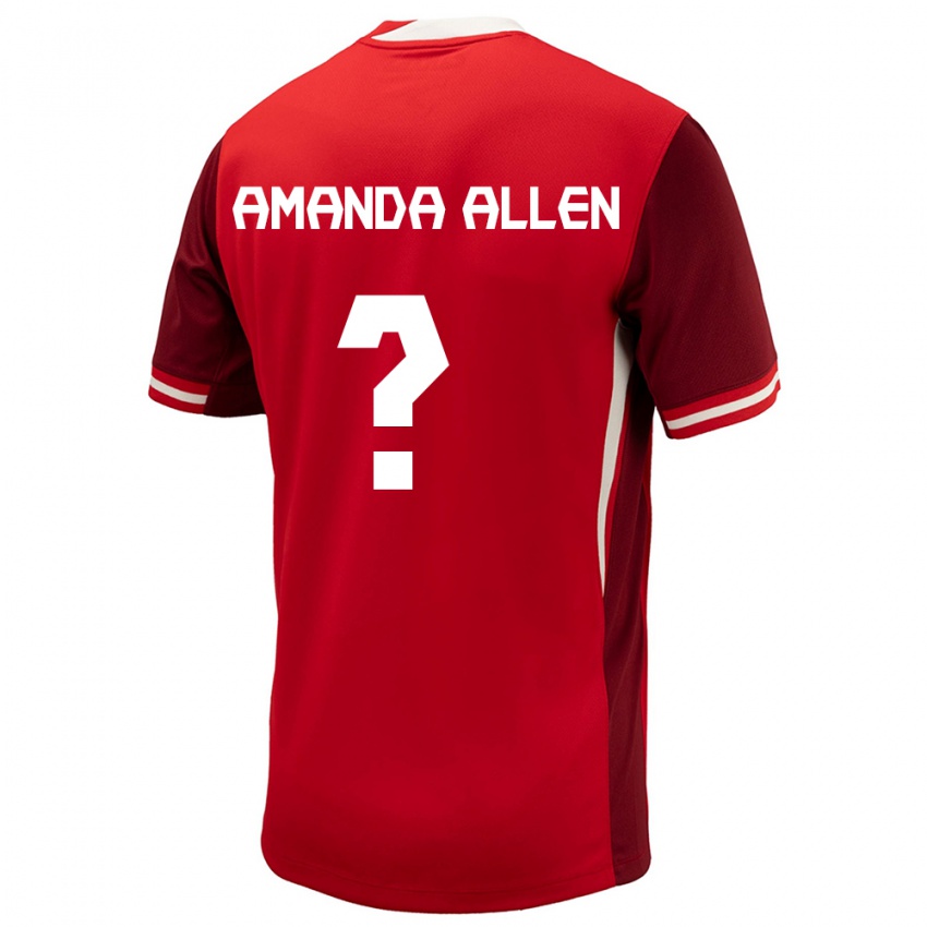 Damen Kanada Amanda Allen #0 Rot Heimtrikot Trikot 24-26 T-Shirt Schweiz