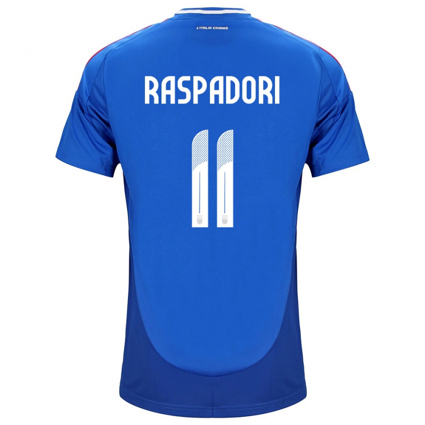 Damen Italien Giacomo Raspadori #11 Blau Heimtrikot Trikot 24-26 T-Shirt Schweiz