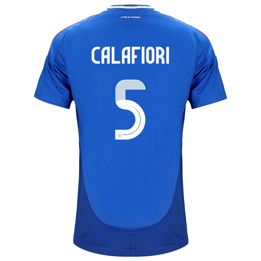 Damen Italien Riccardo Calafiori #5 Blau Heimtrikot Trikot 24-26 T-Shirt Schweiz