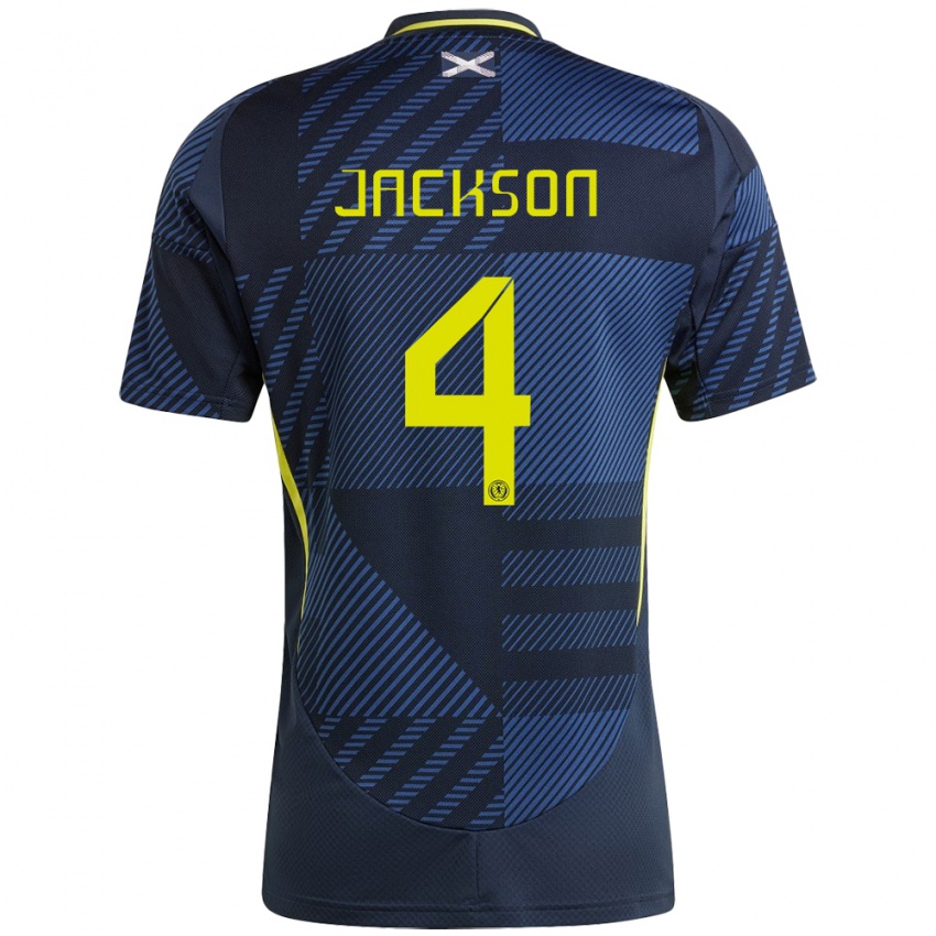 Damen Schottland Louis Jackson #4 Dunkelblau Heimtrikot Trikot 24-26 T-Shirt Schweiz
