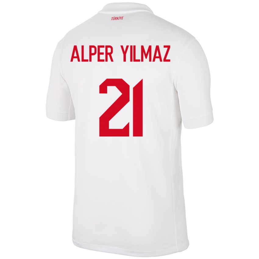 Damen Türkei Barış Alper Yılmaz #21 Weiß Heimtrikot Trikot 24-26 T-Shirt Schweiz