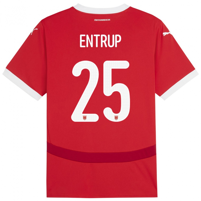 Damen Österreich Maximilian Entrup #25 Rot Heimtrikot Trikot 24-26 T-Shirt Schweiz