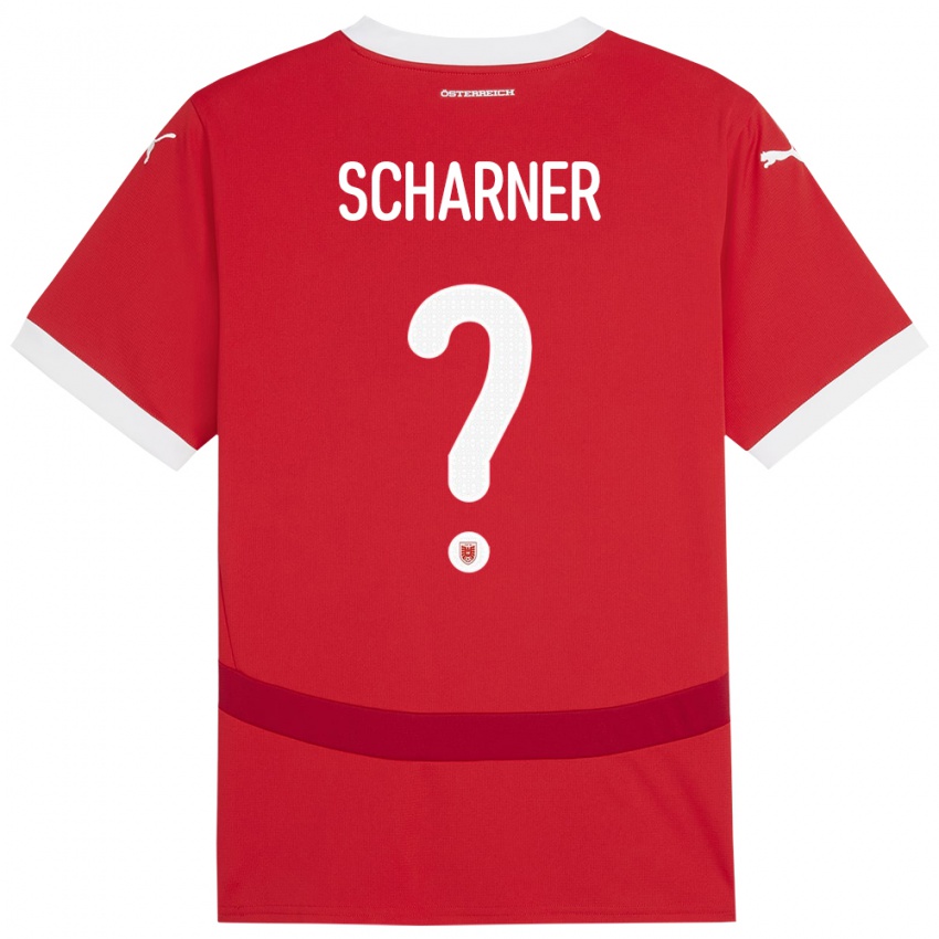 Damen Österreich Benedict Scharner #0 Rot Heimtrikot Trikot 24-26 T-Shirt Schweiz