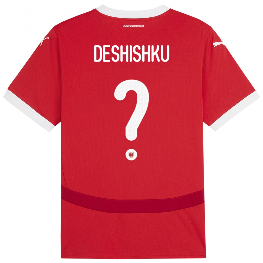 Damen Österreich Hasan Deshishku #0 Rot Heimtrikot Trikot 24-26 T-Shirt Schweiz