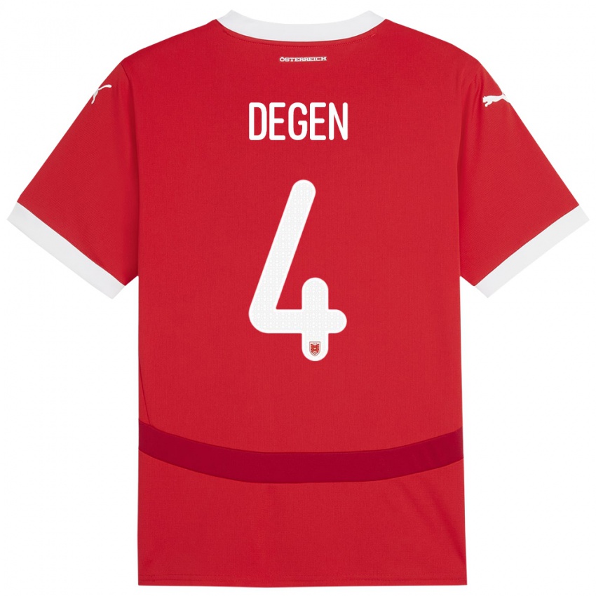 Damen Österreich Celina Degen #4 Rot Heimtrikot Trikot 24-26 T-Shirt Schweiz