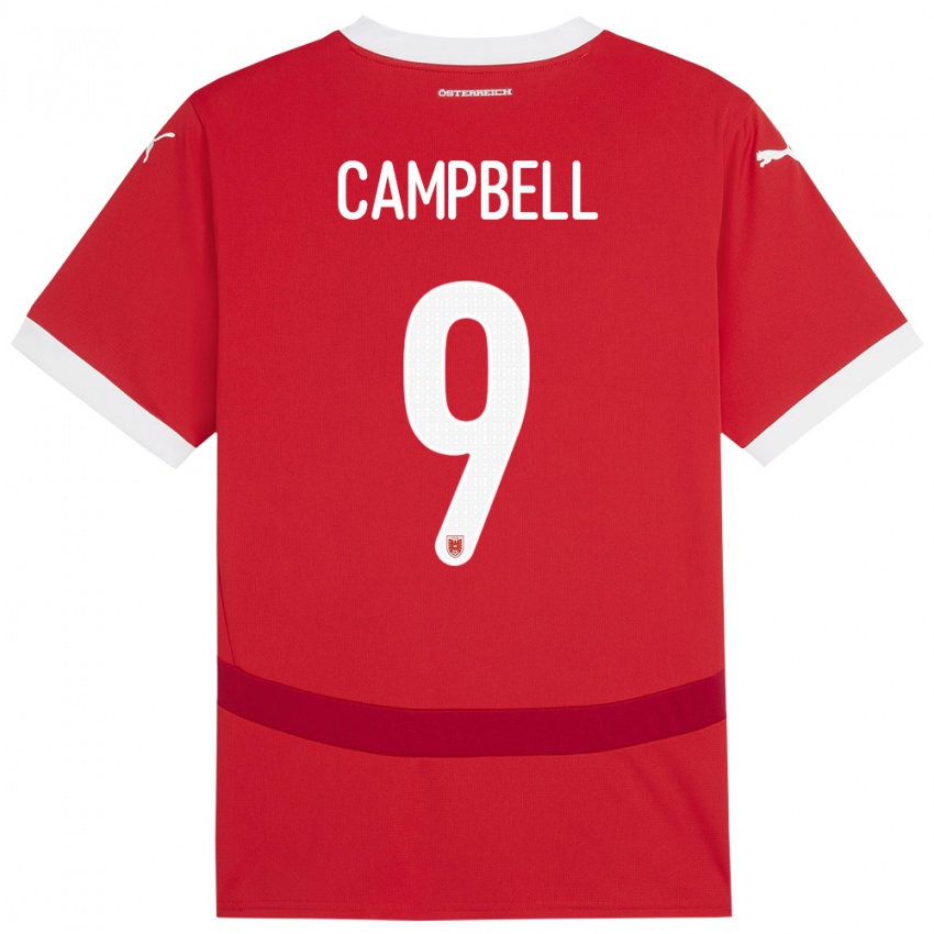 Damen Österreich Eileen Campbell #9 Rot Heimtrikot Trikot 24-26 T-Shirt Schweiz