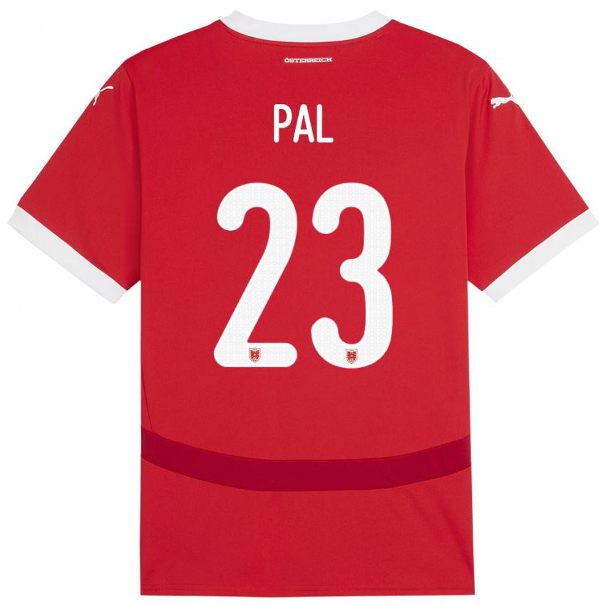 Damen Österreich Jasmin Pal #23 Rot Heimtrikot Trikot 24-26 T-Shirt Schweiz