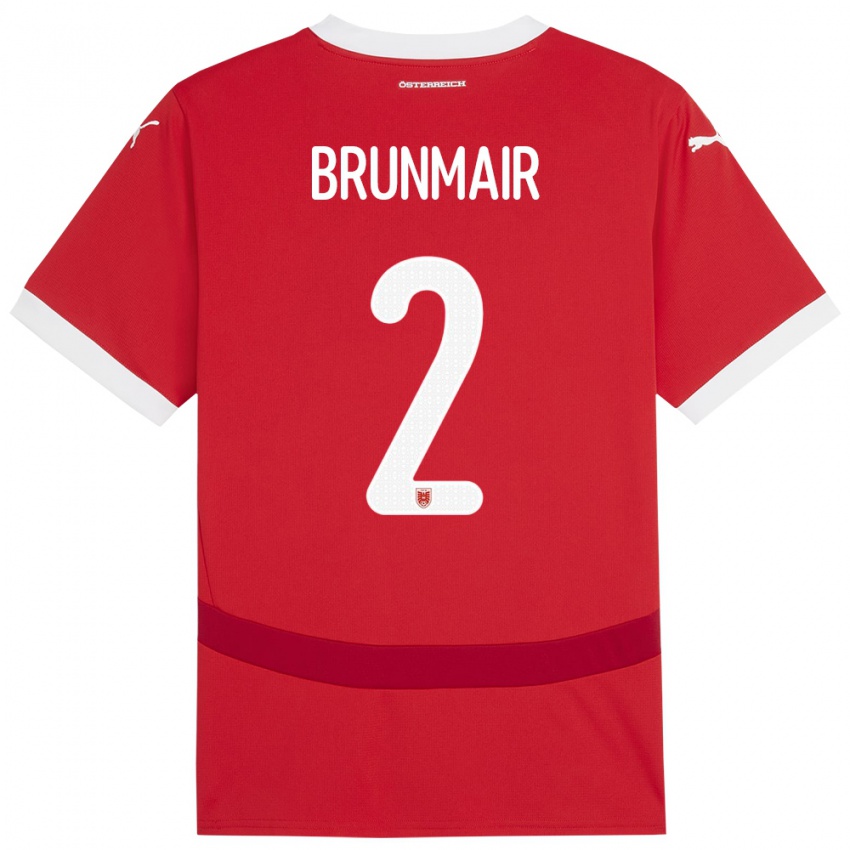 Damen Österreich Livia Brunmair #2 Rot Heimtrikot Trikot 24-26 T-Shirt Schweiz