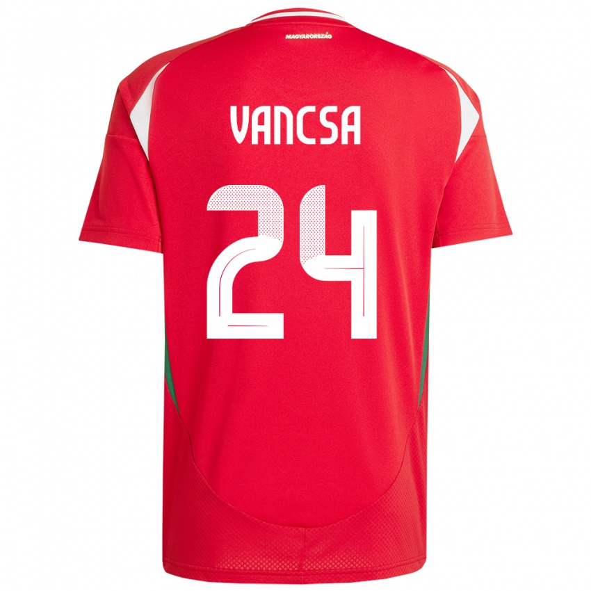 Damen Ungarn Zalán Vancsa #24 Rot Heimtrikot Trikot 24-26 T-Shirt Schweiz