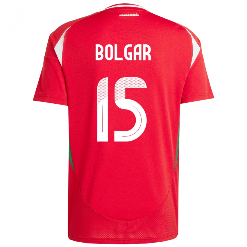 Damen Ungarn Botond Bolgár #15 Rot Heimtrikot Trikot 24-26 T-Shirt Schweiz