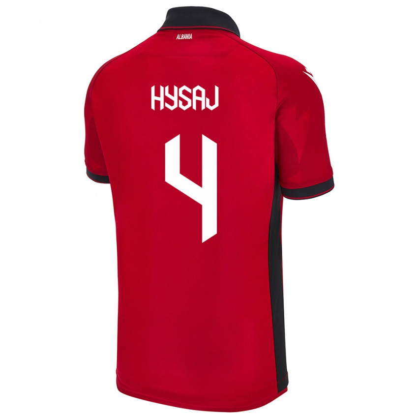 Damen Albanien Elseid Hysaj #4 Rot Heimtrikot Trikot 24-26 T-Shirt Schweiz