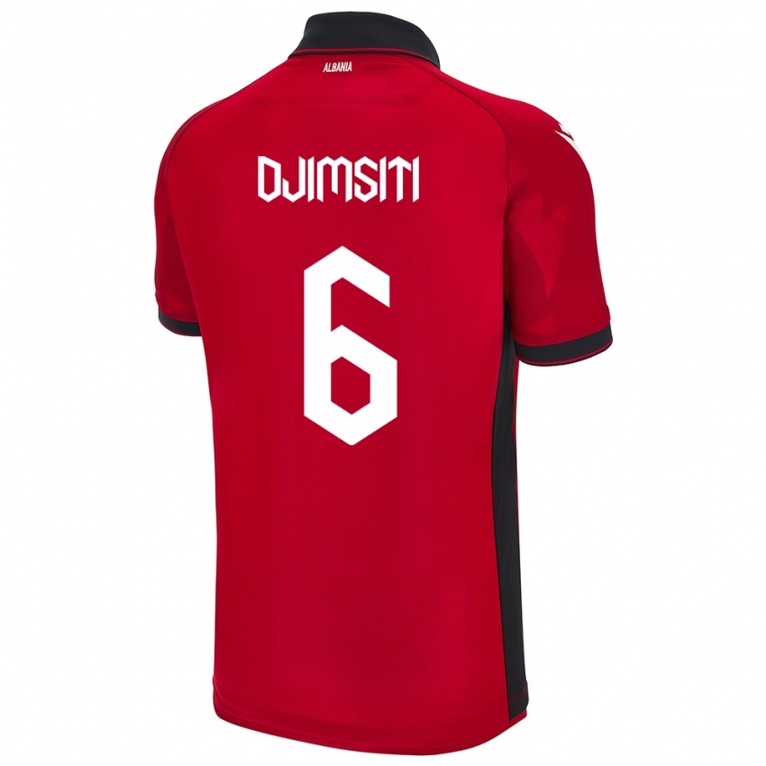 Damen Albanien Berat Djimsiti #6 Rot Heimtrikot Trikot 24-26 T-Shirt Schweiz